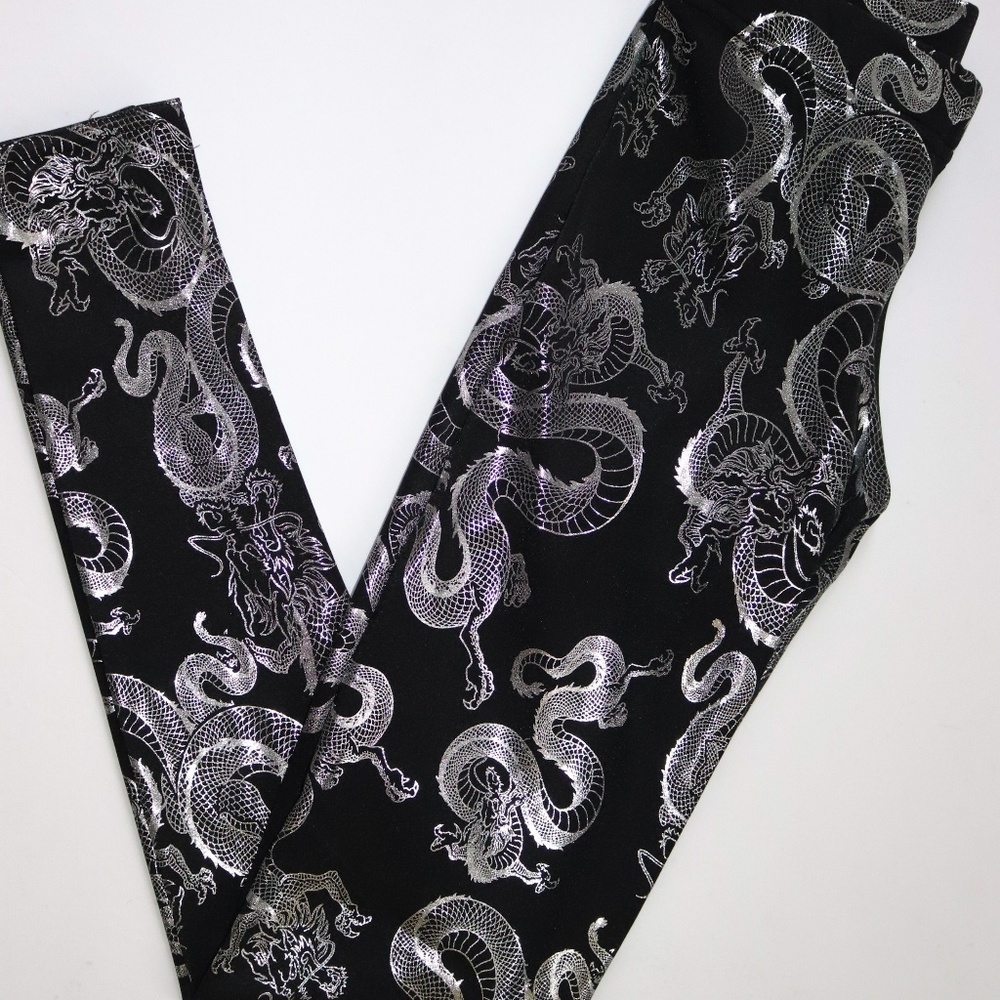BLACKMILK SILVER DRAGON LEGGINGS XS